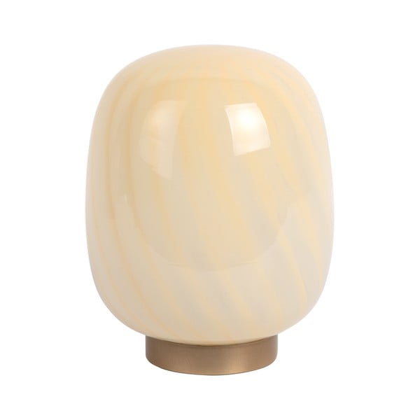 Lampada da tavolo giallo chiaro con paralume in vetro (altezza totale 20 cm) Summer Globe – Leitmotiv