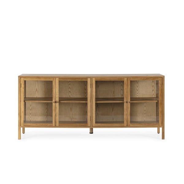 Vetrina di colore naturale con effetto rovere 180x80x40 cm Ceci – MOME