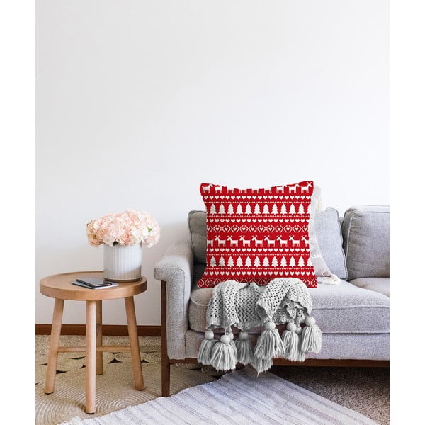 Federa natalizia in ciniglia Merry Christmas, 55 x 55 cm - Minimalist Cushion Covers-image-2