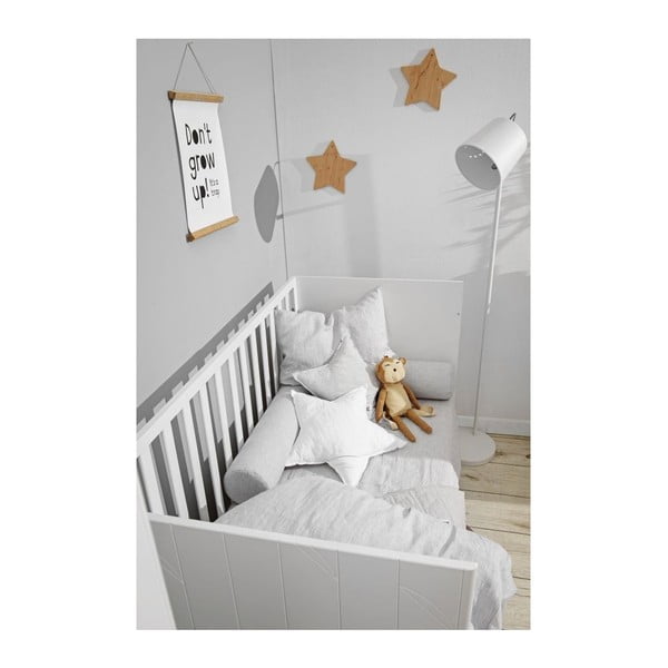 Cuscino di lino grigio a forma di stella per bambini Stripes - BELLAMY-image-1