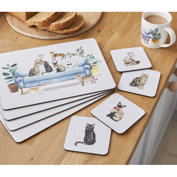 Set di tovagliette e sottobicchieri Curious Cats - Cooksmart ®-image-1