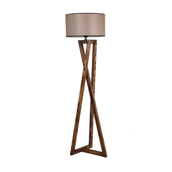 Lampada da terra marrone con paralume in tessuto (altezza totale 166 cm) Maçka – Opviq lights