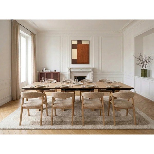 Tavolo da pranzo con piano effetto rovere allungabile con estensione 100x160 cm Martha – Bobochic Paris-image-2