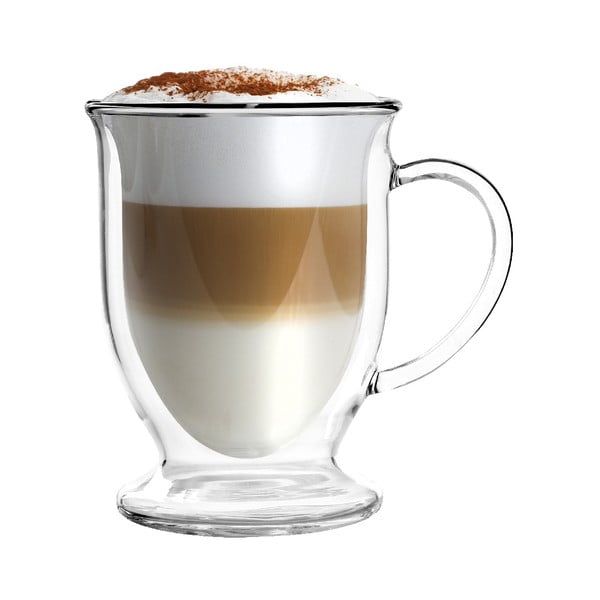 Tazze in set con parete doppia/da latte in vetro 2 pz 250 ml Amo – Vialli Design-image-3