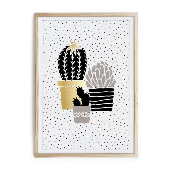 Poster incorniciato Famiglia di cactus, 40 x 60 cm Cactus Pottery - Really Nice Things