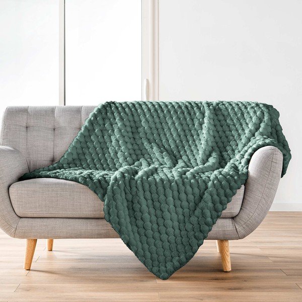 Coperta verde in micropile 220x240 cm Frosty – douceur d'intérieur-image-3