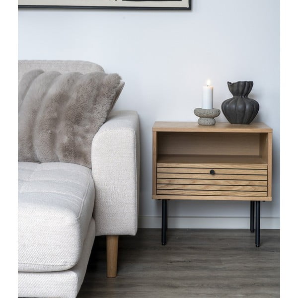 Tavolino effetto rovere 40x50 cm Kyoto - House Nordic-image-1