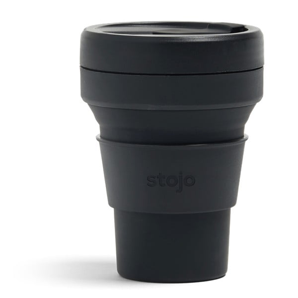 Tazza da viaggio pieghevole nera Brooklyn, 237 ml Mini - Stojo