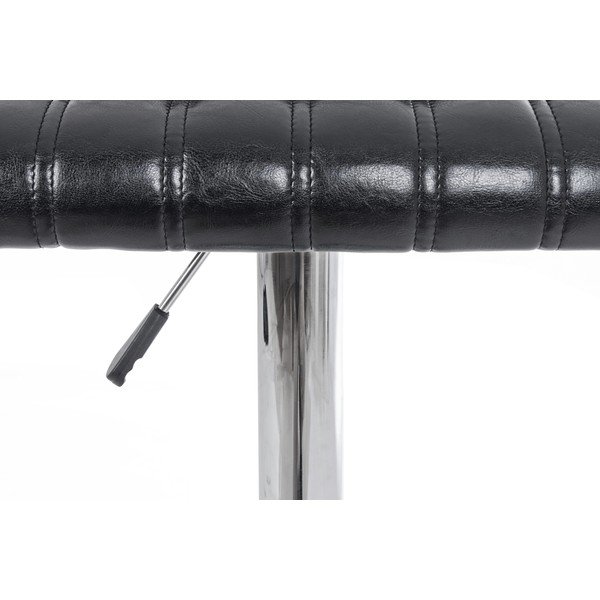 Sgabello da bar nero in similpelle con altezza regolabile/girevole Barclay – Bizzotto-image-1