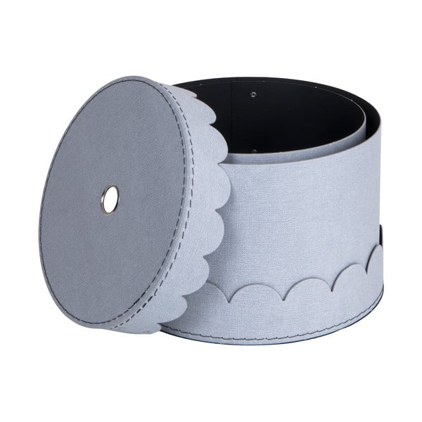 Scatole di cartone grigio chiaro con coperchio in set di 2 pezzi ø 26x17,5 cm Wilma - Bigso Box of Sweden-image-3