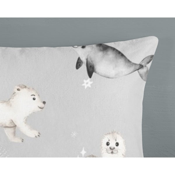 Biancheria da letto per bambini grigia in flanella per letto singolo 140x200 cm Cira – Good Morning-image-3
