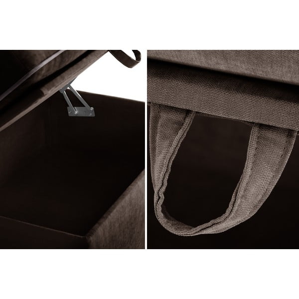 Pouf marrone con vano portaoggetti Serena - Jalouse Maison-image-3