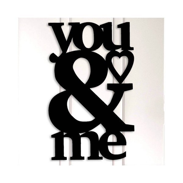 Černá kovová nástěnná dekorace You & Me