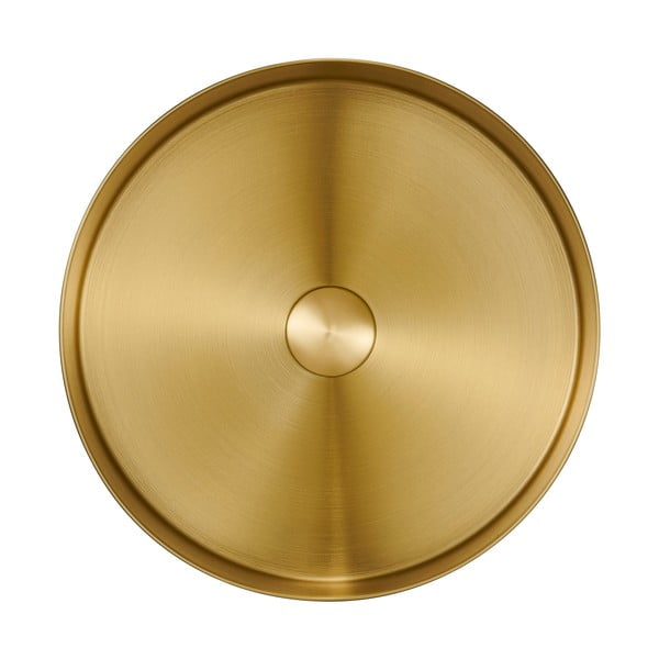 Lavabo rotondo dorato in acciaio inox ø 38 cm Aurum – Sapho-image-2