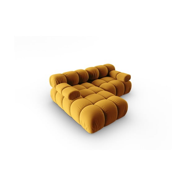 Divano in velluto giallo 191 cm Bellis - Micadoni Home-image-4