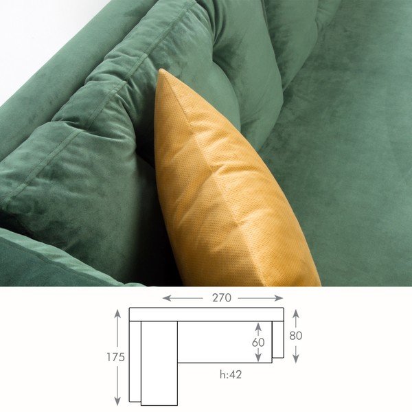 Divano verde angolo sinistro Amalia - Balcab Home-image-2