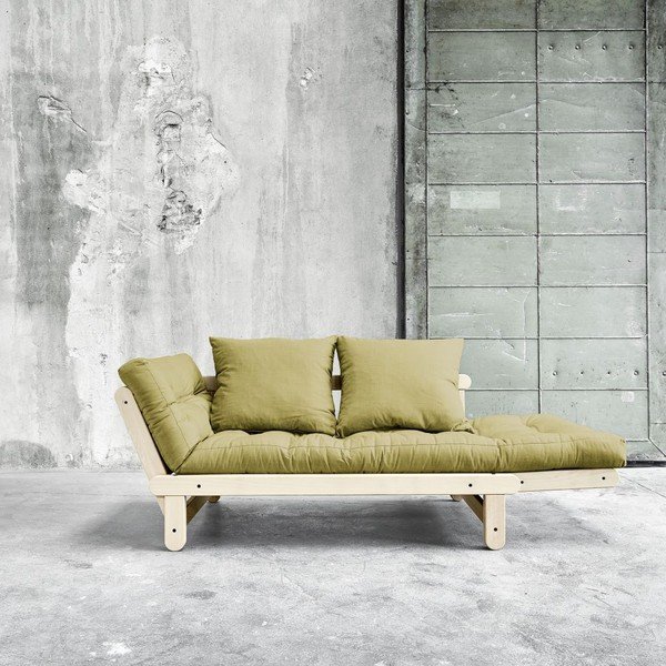 Rozkládací pohovka Karup Beat Natural/Avocado Green