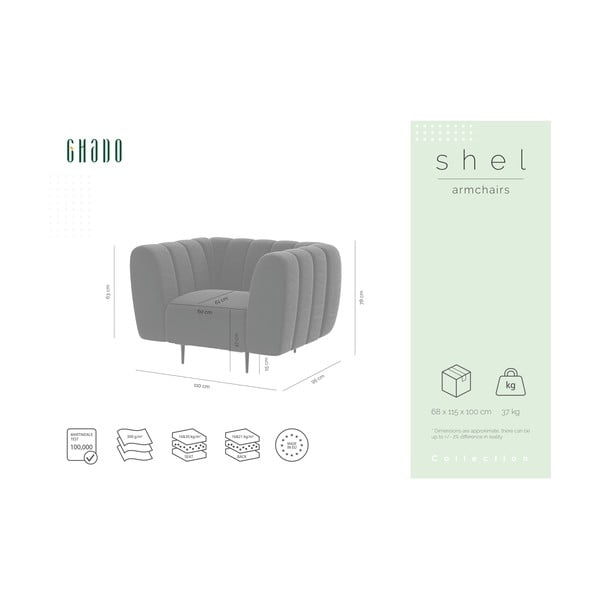 Poltrona in velluto giallo miele Shel - Ghado-image-2