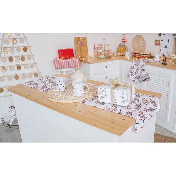 Runner da tavola natalizio in cotone 140x40 cm Rowan Berries - Butter Kings-image-1