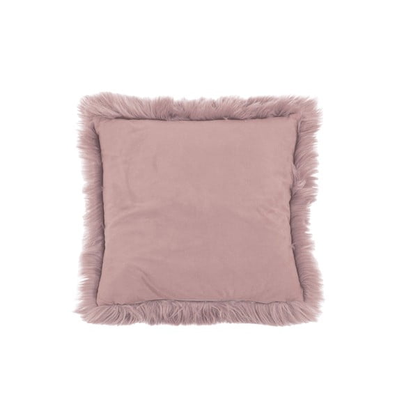 Cuscino in pelle di pecora rosa, 45 x 45 cm - Tiseco Home Studio-image-2