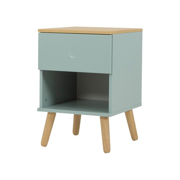 Comodino verde con gambe in legno di quercia Dot - Tenzo-image-2