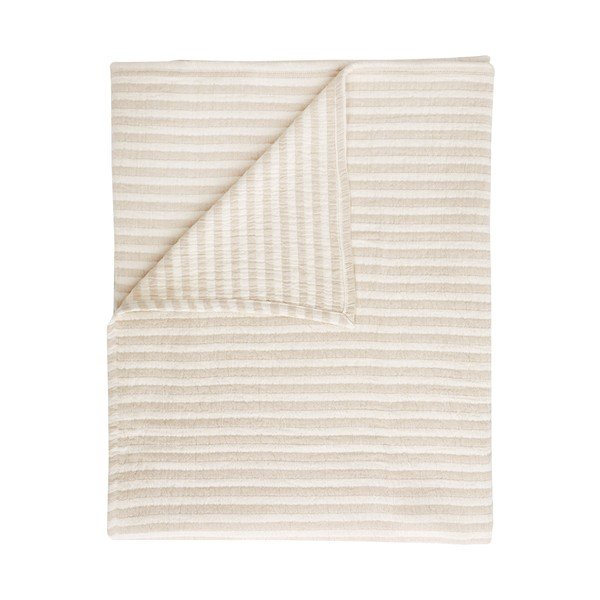 Coperta di colore naturale in cotone 150x200 cm Cotton Muslin Stripe – Bianca