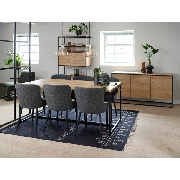 Tavolo da pranzo con piano in rovere decorato in colore naturale 90x180 cm Rivoli - Unique Furniture-image-2