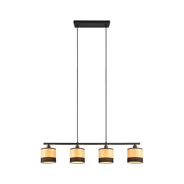 Lampada a sospensione in nero e naturale Bolzano - Reality-image-1