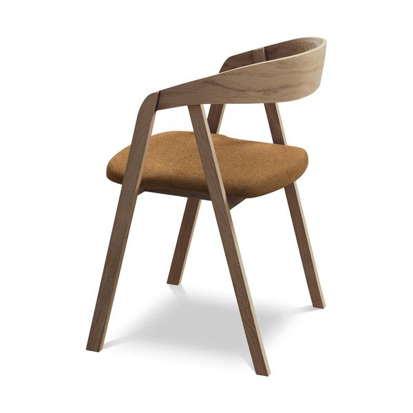 Sedia da pranzo color terracotta in legno massiccio Erika – Makamii-image-3