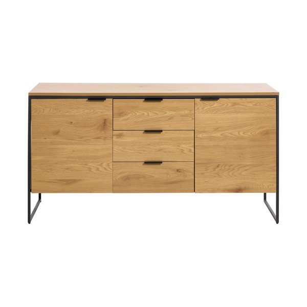 Cassettiera di colore naturale con effetto rovere 155x81x45 cm Cesura – Unique Furniture