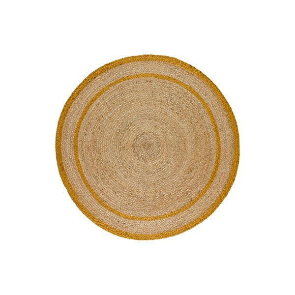 Tappeto rotondo in colore naturale e senape ø 120 cm Mahon - Universal