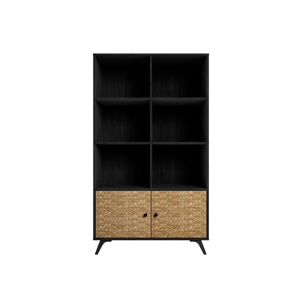 Libreria nera in legno esotico 92x160 cm Hanoi - Marckeric