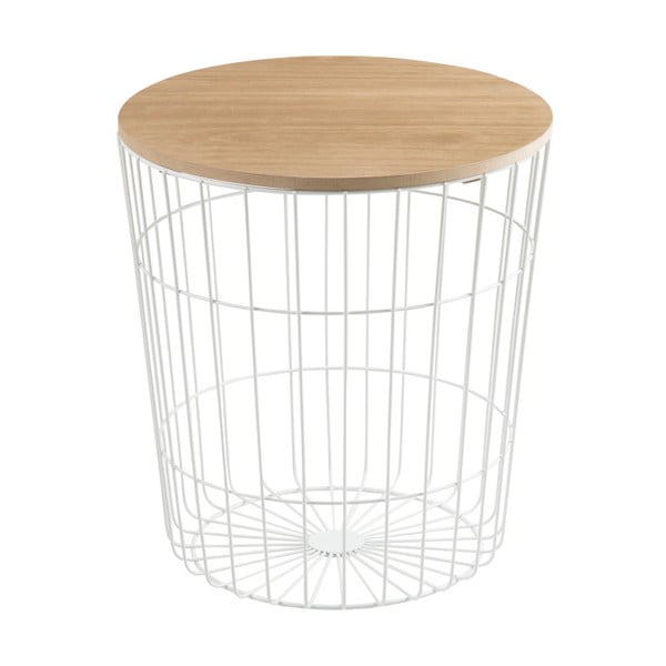Bílý odkládací stolek Actona Lotus Light, ø 43 cm
