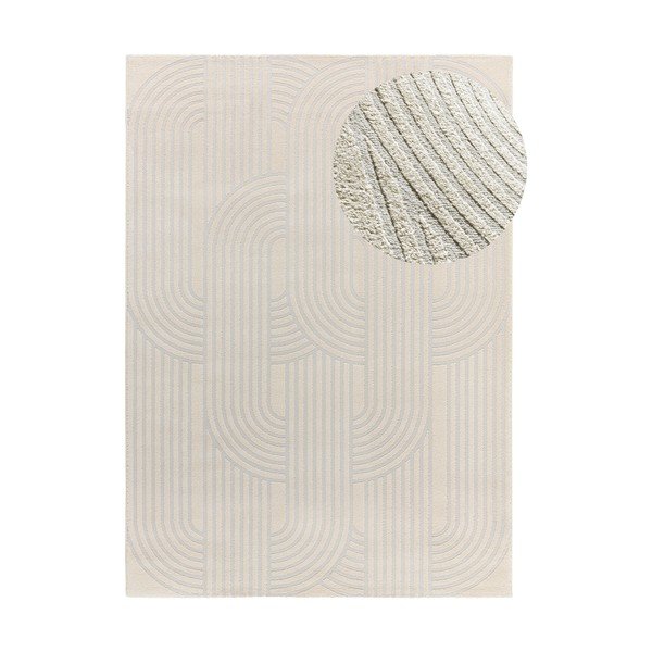 Tappeto grigio chiaro/avorio 160x230 cm Baresa – Universal