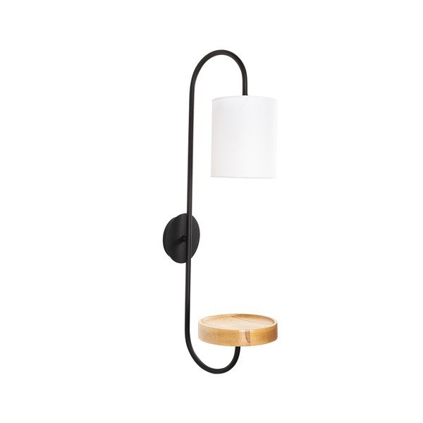 Lampada da parete in metallo nero con paralume bianco Opviq luci Marylena - Opviq lights