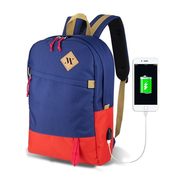 Zaino blu e rosso con porta USB My Valice FREEDOM Smart Bag - Myvalice