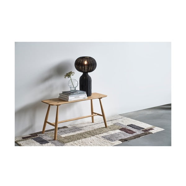 Lampada da tavolo nera con paralume in rattan (altezza 43 cm) Werna - Villa Collection-image-1