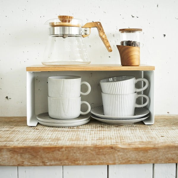 Ripiano aggiuntivo bianco/di colore naturale in metallo 30,5x14 cm Tosca – YAMAZAKI-image-1