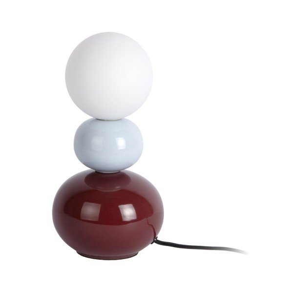 Lampada da tavolo burgundy/azzurra in ceramica (altezza totale 26 cm) Firenze Pellet – Leitmotiv