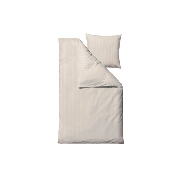 Set copripiumino e federa beige in raso di cotone per letto singolo 140x200 cm Still – Södahl