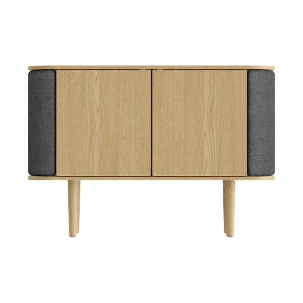 Cassettiera bassa in rovere decorato in colore antracite-naturale 109x75 cm Treasures - UMAGE-image-3