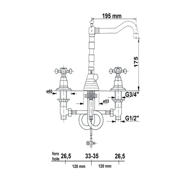 Rubinetto per lavandino color bronzo Antea – Sapho-image-4