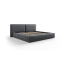Letto matrimoniale imbottito grigio scuro con contenitore e rete inclusi 180x200 cm Arendal - Cosmopolitan Design