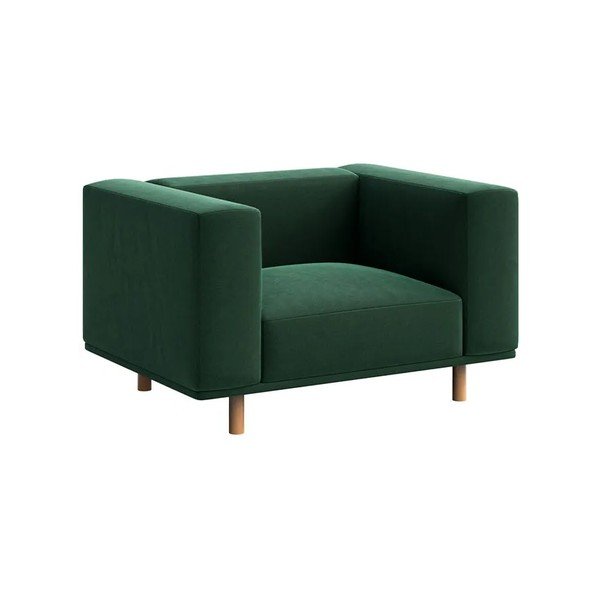 Poltrona relax in velluto verde scuro Kukumo - Ame Yens