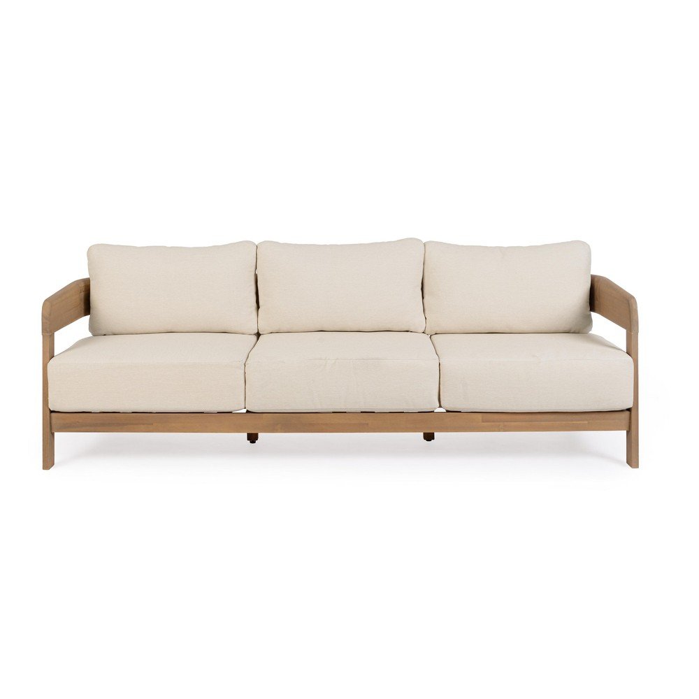 Divano da giardino di colore naturale in acacia massiccia Pablo – Bizzotto | Divani da giardino