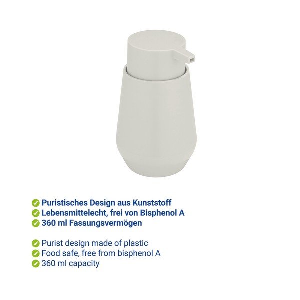 Dispenser per sapone color crema in plastica 360 ml Vara – Allstar-image-2