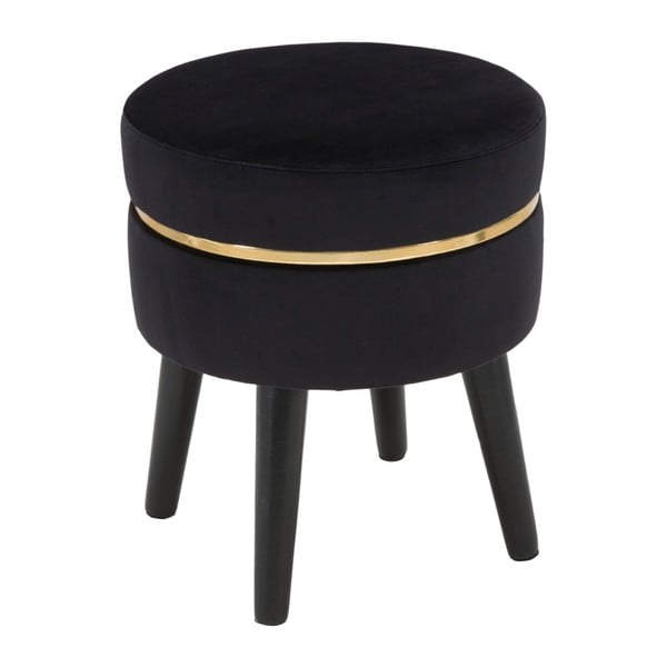 Sgabello imbottito nero Paris, ⌀ 35 cm - Mauro Ferretti-image-3