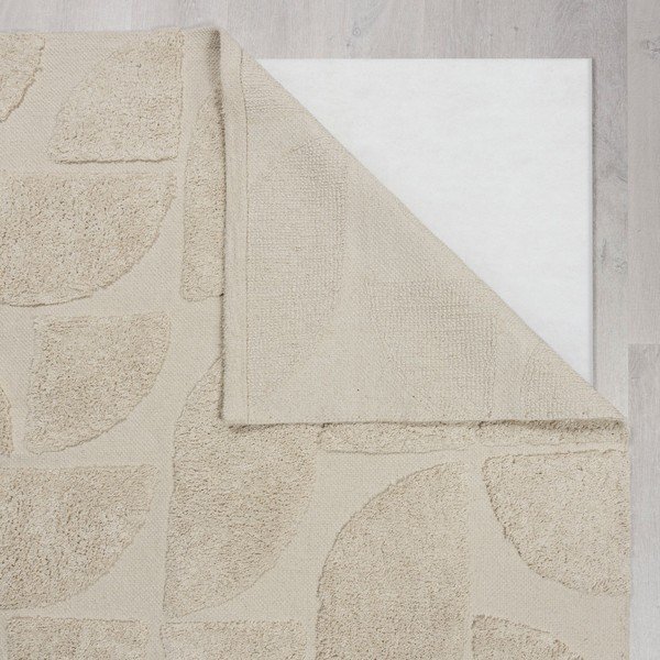 Tappeto in cotone intrecciato a mano color crema 80x150 cm Ada Arch Geo - Flair Rugs-image-3