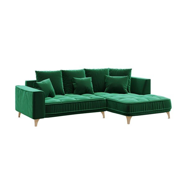 Divano angolare Devichy in velluto verde scuro, angolo destro, 256 cm Chloe - devichy-image-2