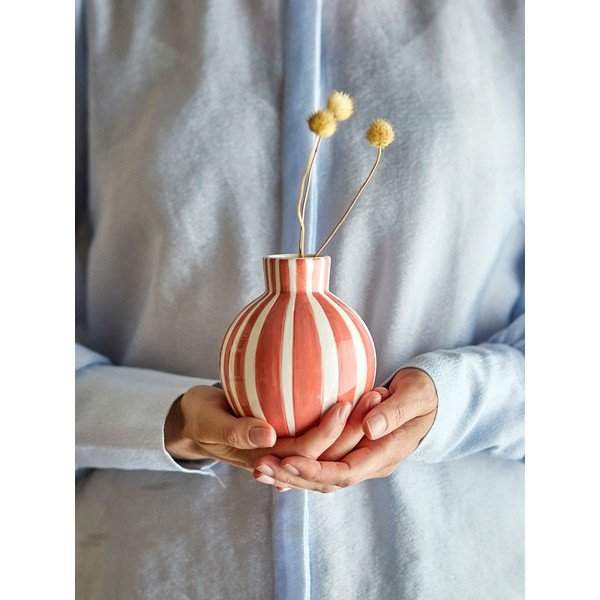 Vaso arancione in dolomite dipinto a mano (altezza totale 11 cm) Fian – Bloomingville-image-1